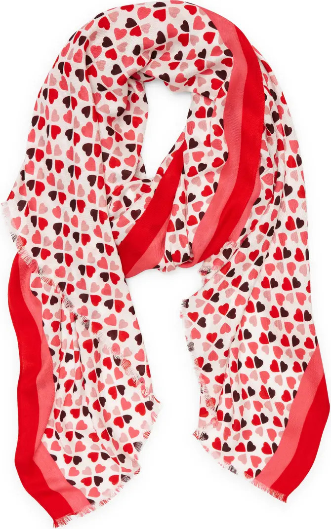 kate spade new york multi hearts oblong scarf | Nordstrom | Nordstrom