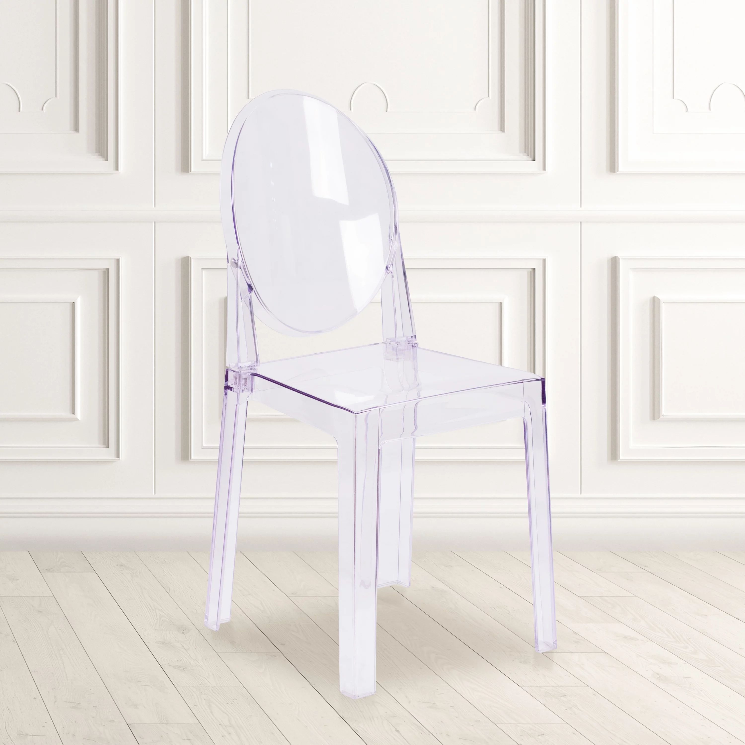 Ghost Chair with Oval Back in Transparent Crystal - Walmart.com | Walmart (US)