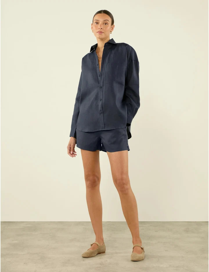The Boxer: Hemp, Navy | With Nothing Underneath