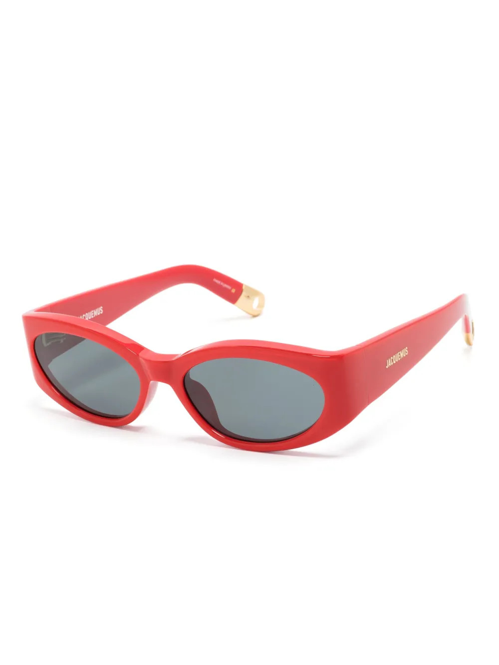 Jacquemus Les Lunettes Ovalo oval-frame Sunglasses | Red | FARFETCH AU | Farfetch Global