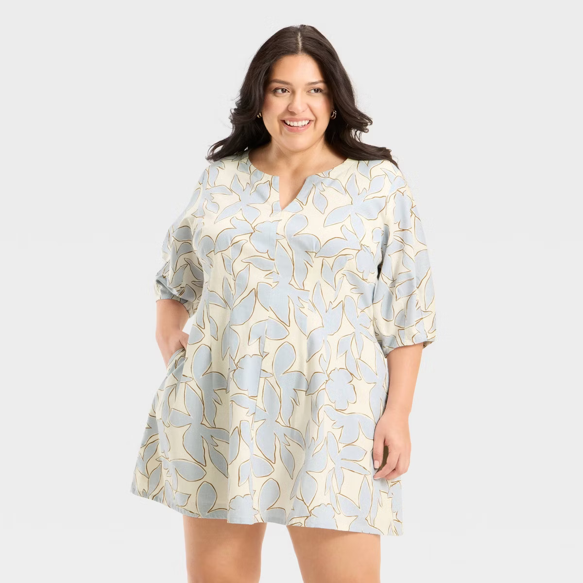 Women's Puff Short Sleeve Corset Mini A-Line Dress - A New Day™ | Target