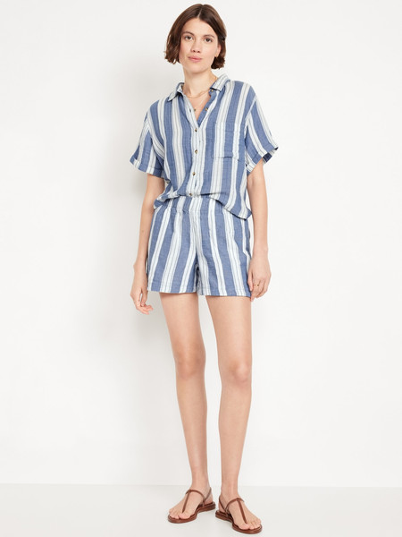 High-Waisted Crinkle Gauze Shorts -- 4-inch inseam | Old Navy (US)