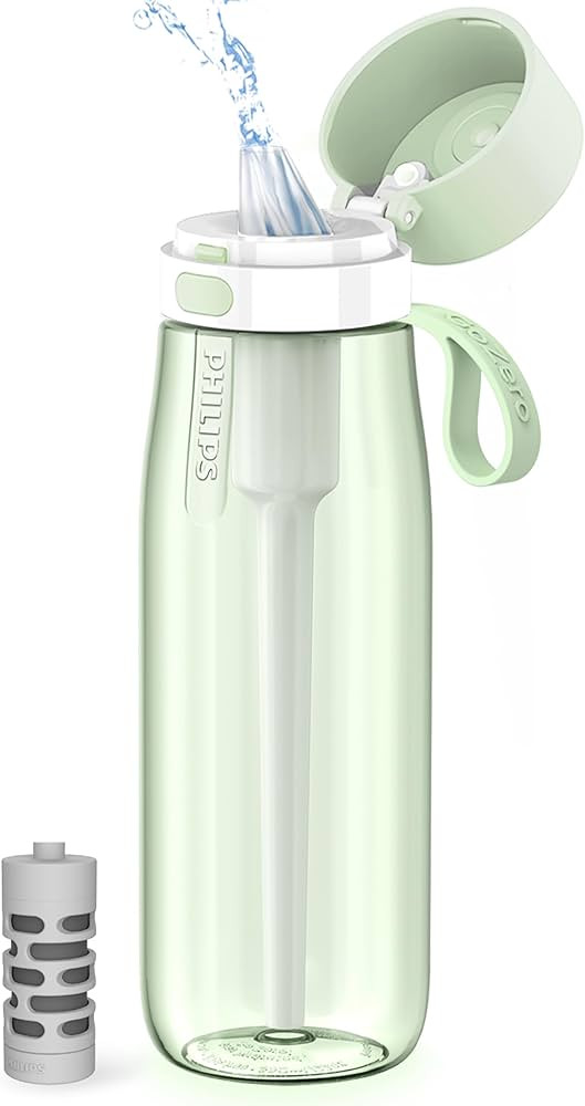 PHILIPS Filtered Water Bottle, BPA-Free Tritan Plastic Water Bottles, Replaces 450 Plastic Water ... | Amazon (US)