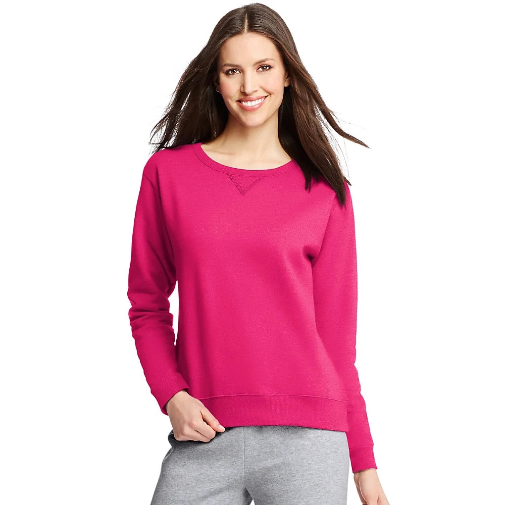 Hanes Women's Fleece Crew Neck Pullover Sweatshirt, Sizes S-XXL | Walmart (US)