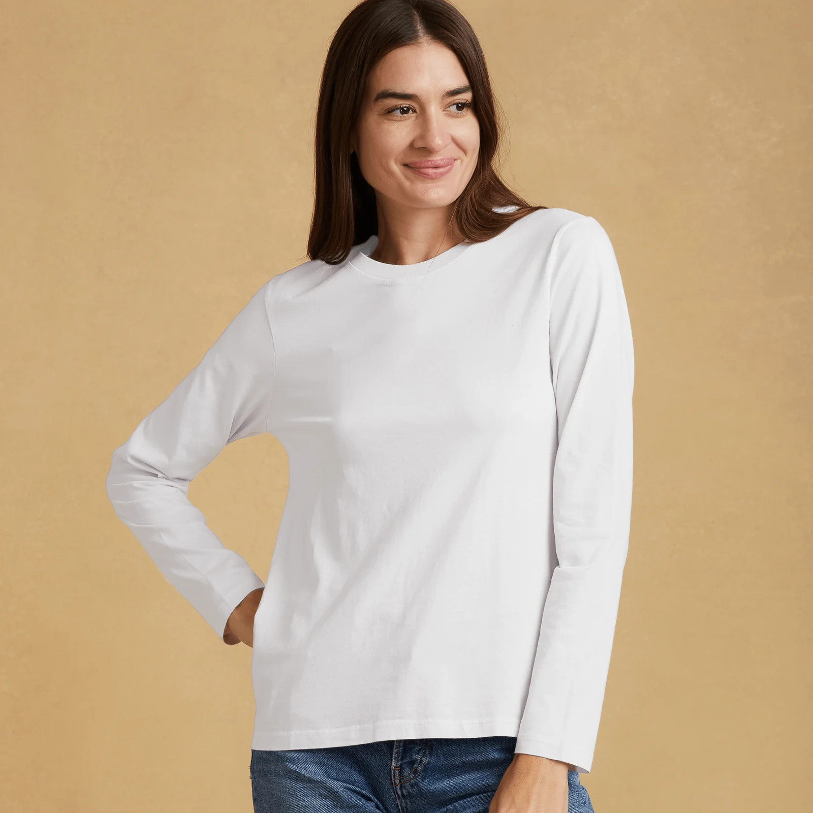 Womens Long Sleeve Crew Neck | The Classic T Shirt Company