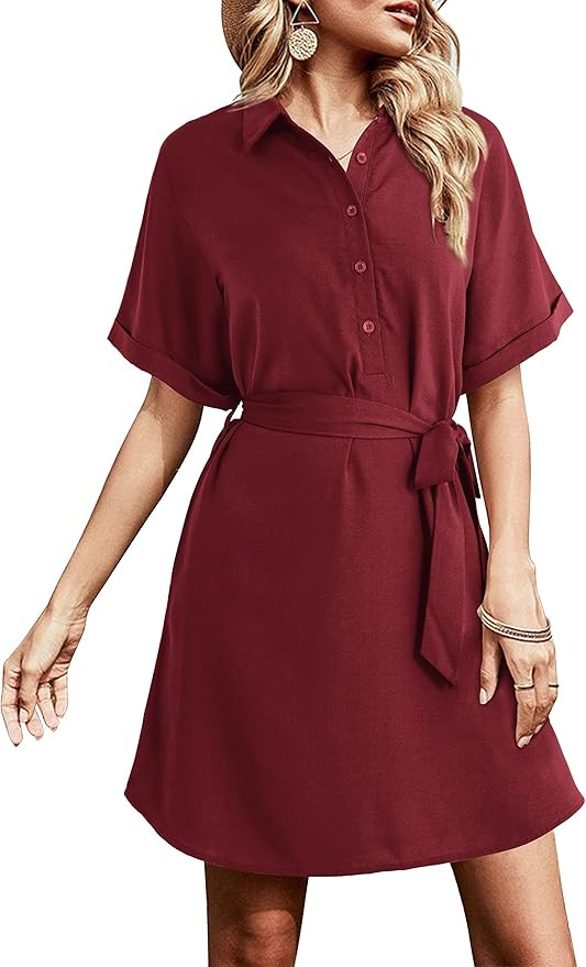 Amoretu Women's Shirt Dresses Button up Work Dress | Amazon (US)