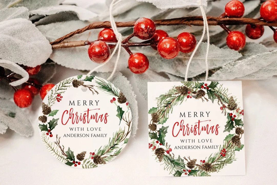 Editable Christmas Favor Tag Template Printable Holiday Party - Etsy | Etsy (US)