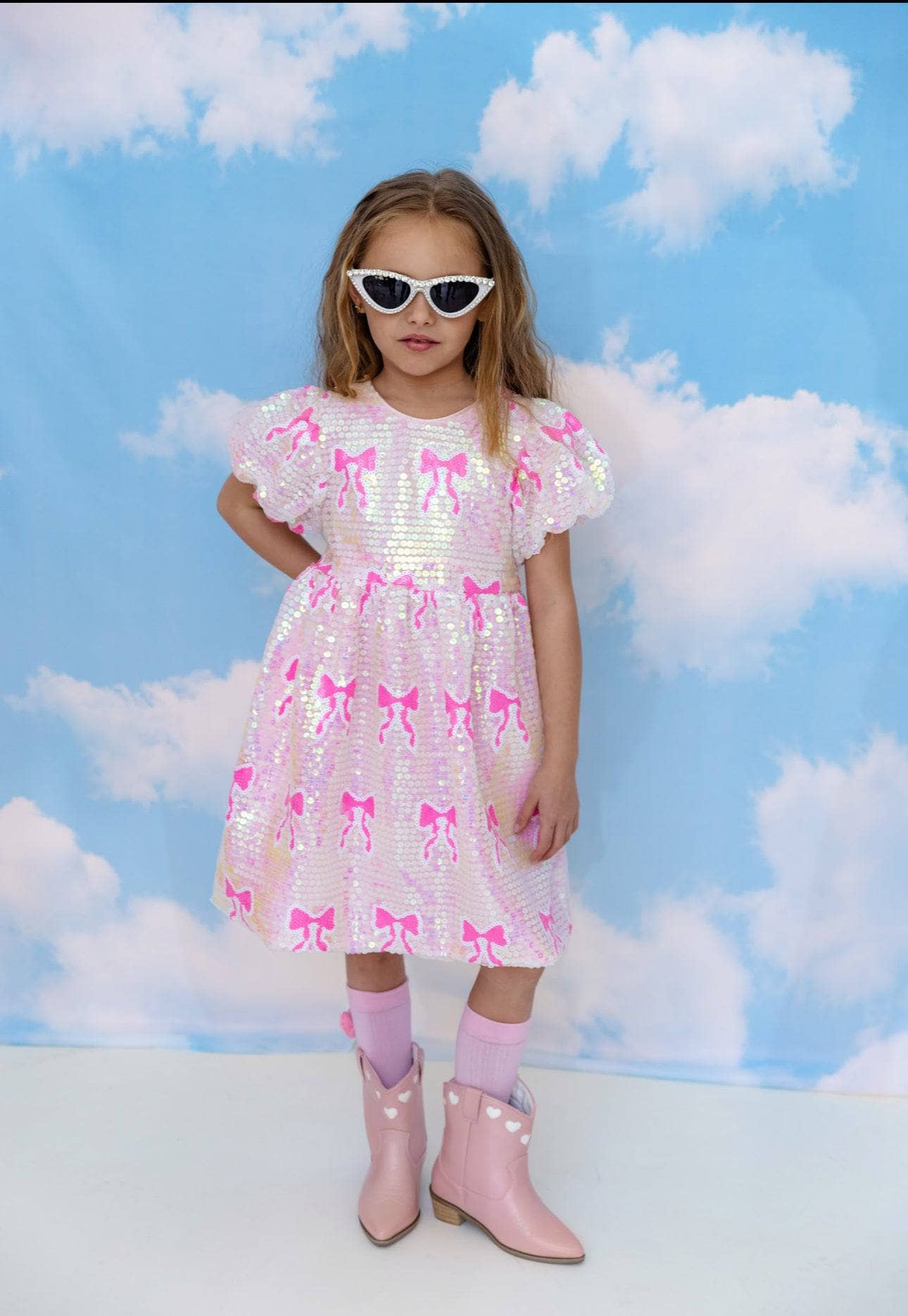 Sequin Bow Dress | Lola + The Boys