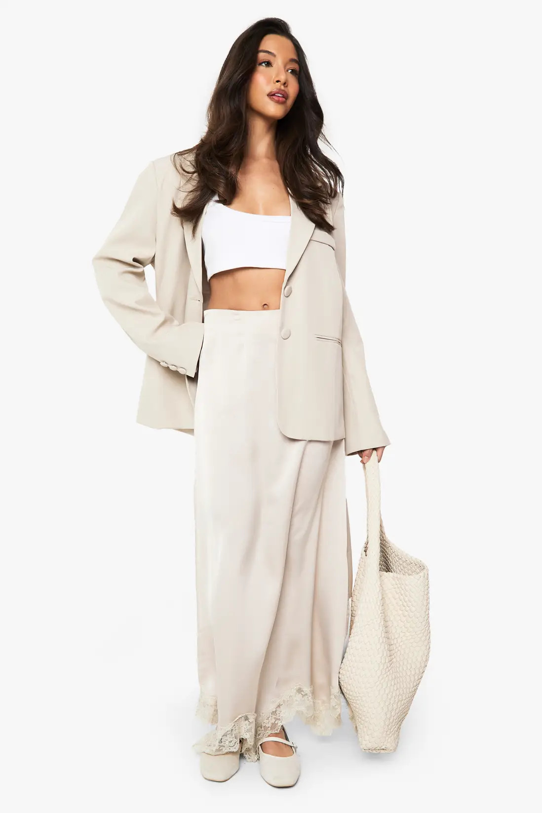 Skirts | Satin Lace Trim Maxi Slip Skirt | boohoo | Boohoo.com (UK & IE)