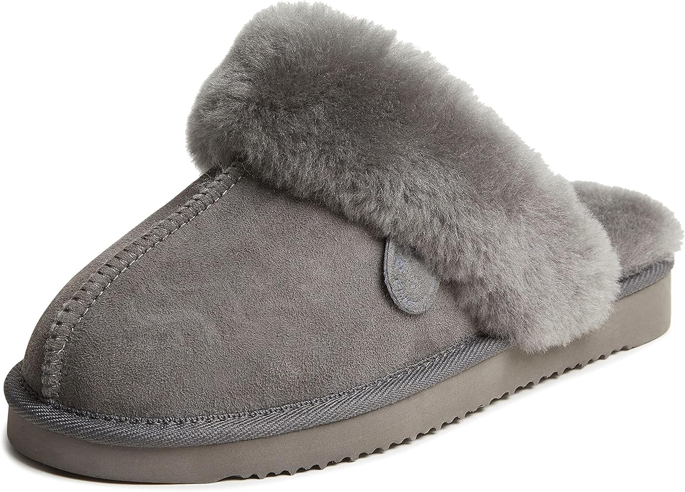 Dearfoams Women's Fireside Sydney Shearling Fur Indoor/Outdoor Scuff Slipper with Wide Widths | Amazon (US)