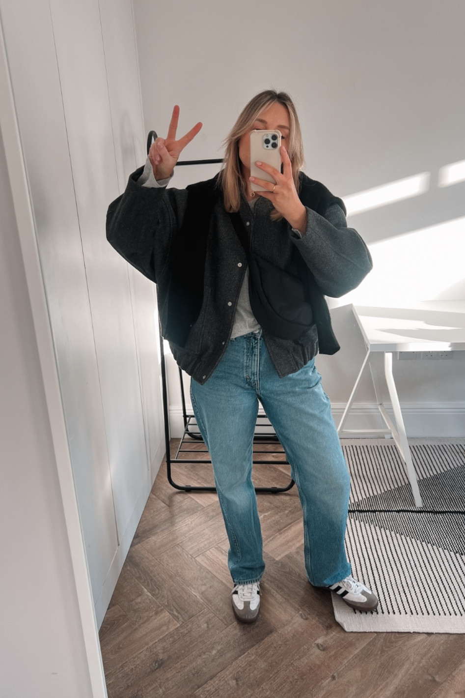 Everyday style
Bomber jacket
Wide leg jeans
Adidas sambas
Casual style 

#LTKSeasonal #LTKstyletip #LTKSpringSale