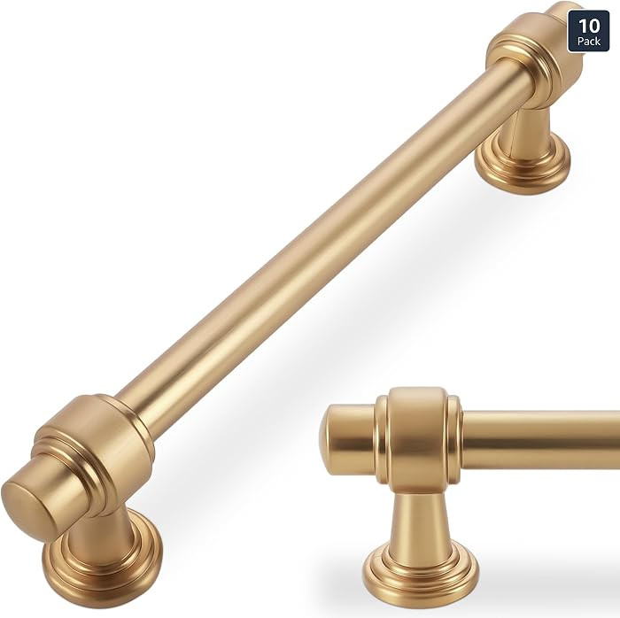 10 Pack 5 inch Champagne Bronze Kitchen Cabinet Handles Cabinet Pulls Gold Drawer Pulls Kitchen C... | Amazon (US)
