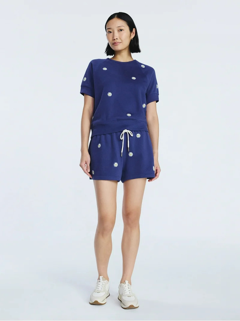 Free Assembly Women's Sweat Shorts with Side Slits, 2.25” Inseam, Sizes XS-XXL | Walmart (US)