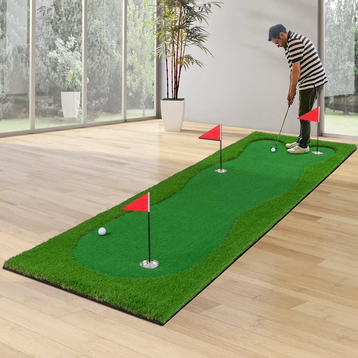 Costway 10 x 3.3/5 FT Golf Putting Green Professional Golf Training Mat with 2 Golf Balls | Target
