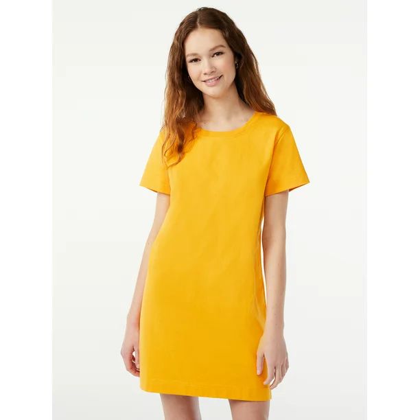 Free Assembly Women's Mini T-Shirt Dress with Short Sleeves - Walmart.com | Walmart (US)