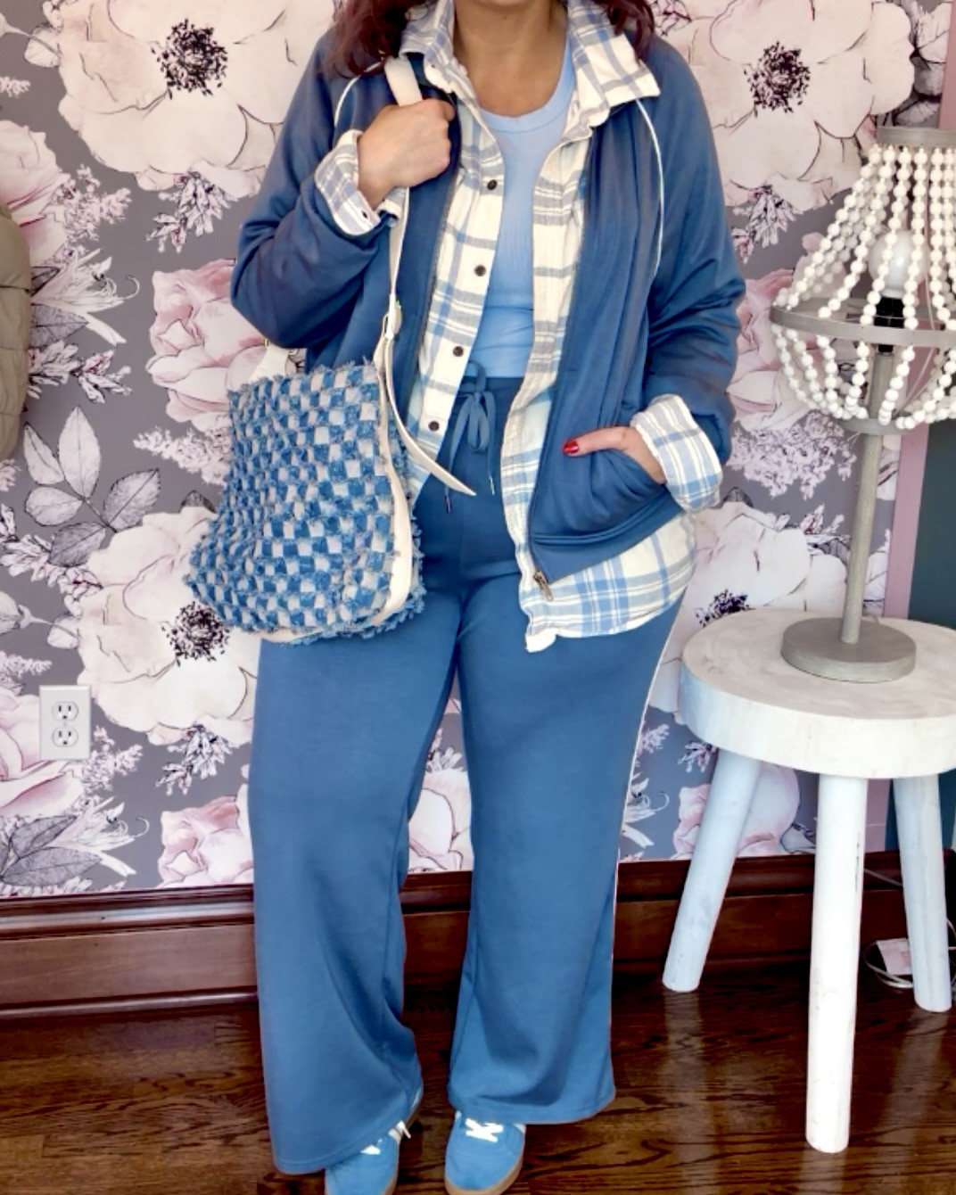 ➖Syling 2-Piece Matching Set from Amazon➖

✔️Matching Set 〰️ size L (TTS) @amazonfashion 
✔️Flannel Shirt 〰️ size men’s XL Tall (TTS but need a large) @walmartstyle 
✔️Blue Ribbed Shirt 〰️ size L (TTS but sized down to be more fitted like a bodysuit) @walmartstyle 
✔️Blue Sneakers 〰️ TTS @stevemadden
✔️Blue & White Crew Socks @walmartstyle
✔️Fleece-lined nylon tights 〰️ size XL (TTS) @walmartstyle 
✔️Black Everyday T-Shirt Bra 〰️ size 36DDD (TTS) @thirdlove 

💥 Not Available, Linked Similar
✔️Blue Checkered Shoulder Bag 〰️ original from @sheinofficial 


Matching set, two-piece set, lounge set, 2 piece set, 2-piece set, jacket, zipper, zippered jacket, zip jacket, track jacket, long sleeves, mockneck, piping, white stripe, blue, grey blue, moody blue, blue jacket, blue and white flannel, flannel shirt, men’s flannel, cozy flannel, button down, button up, plaid, tartan, blue and white, blue and cream, fitted shirt, bodysuit, crewneck, baby blue, light blue, ribbed, faux bodysuit, fake bodysuit, gym pants, athleisure pants, pants with striped, striped pants, blue pants, lounge pants, stretch pants, drawstring pants, track pants, casual pants, sneakers, blue sneakers, Steve Madden, colorful sneakers, trendy sneakers, tennis shoes, trainers, microfiber, cream laces, folded tongue, fold over tongue, Velcro, blue shoes, checkered, texture, denim, denim purse, denim bag, hobo bag, shoulder bag, ripped jeans, ripped denim, cutoff denim, diamond, travel, running errands, casual outfit, weekend outfit, lounge look, lounge outfit, winter, spring, comfy, cozy, half up hair, layered, layering, how to layer, 2026, Walmart, George flannel, amazon set, amazon matching set, amazon, amazon fashion, crew socks, blue socks, no boundaries Walmart, no boundaries 

#LTKOver40 #LTKMidsize