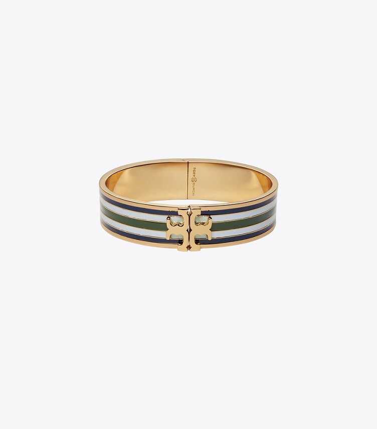 Kira Printed Raised-Logo Hinged Bracelet | Tory Burch (US)