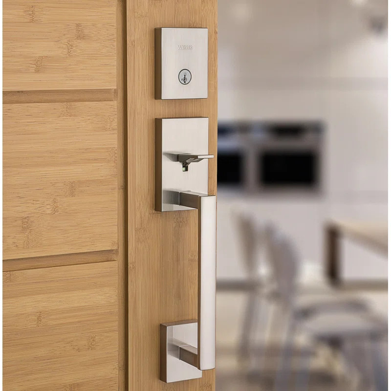 San Clemente Handleset with Deadbolt and Halifax Door Lever and Rosette | Wayfair North America