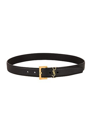 Saint Laurent Monogramme Belt in Noir - Black. Size 90 (also in 100, 105, 95). | FWRD 