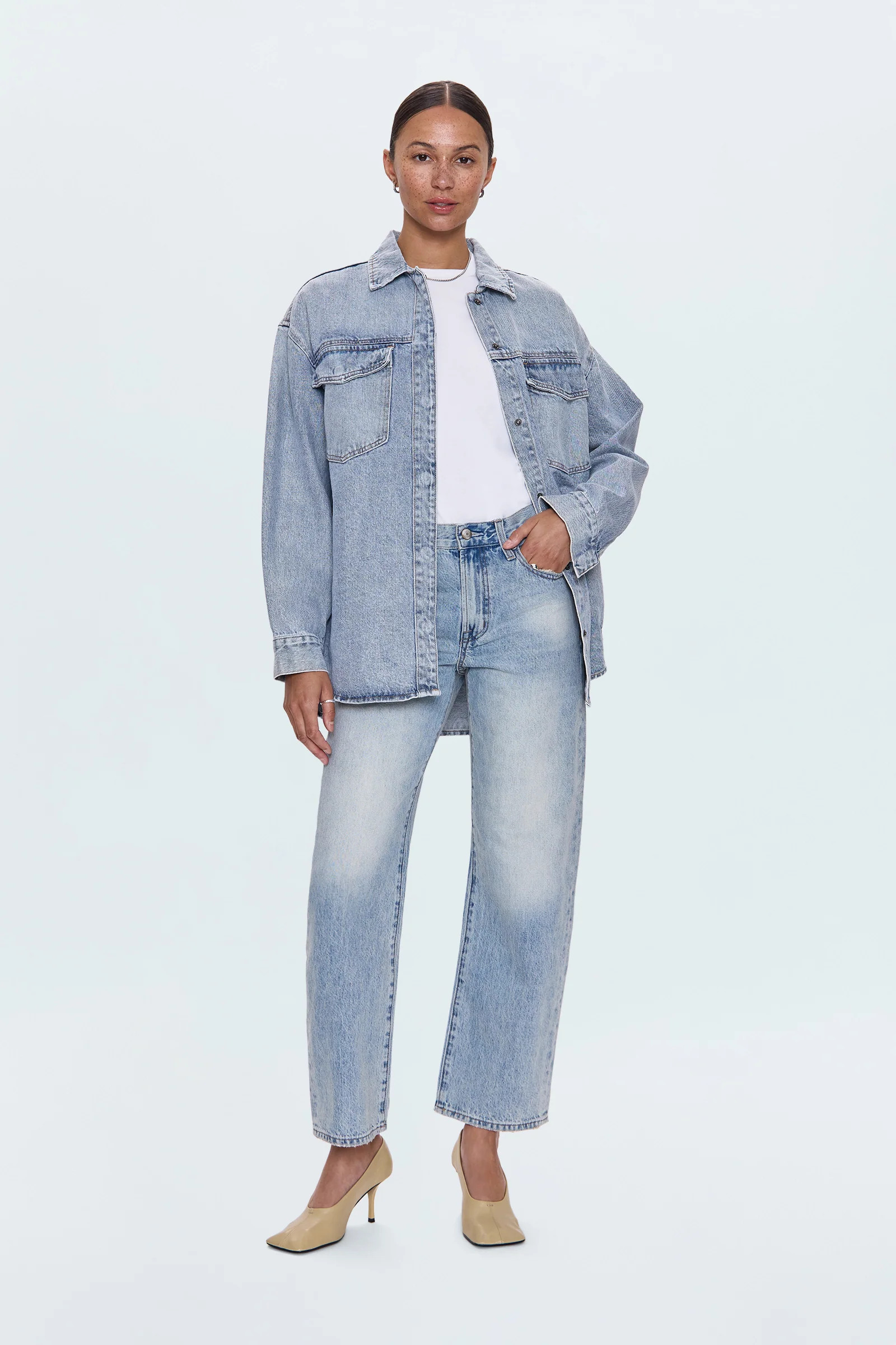 Mandy Oversized Shacket - Paloma | Pistola Denim