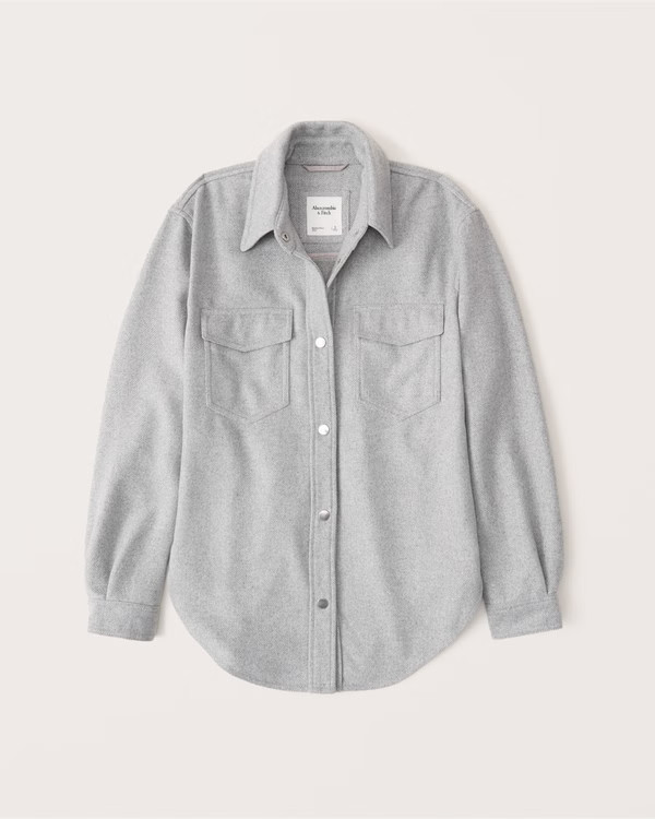 Wool-Blend Shirt Jacket | Abercrombie & Fitch (US)