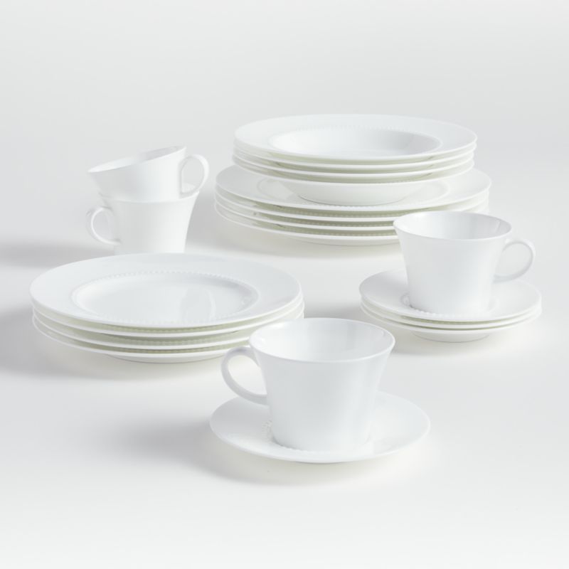 White Pearl 20-Piece Dinnerware Set + Reviews | Crate and Barrel | Crate & Barrel
