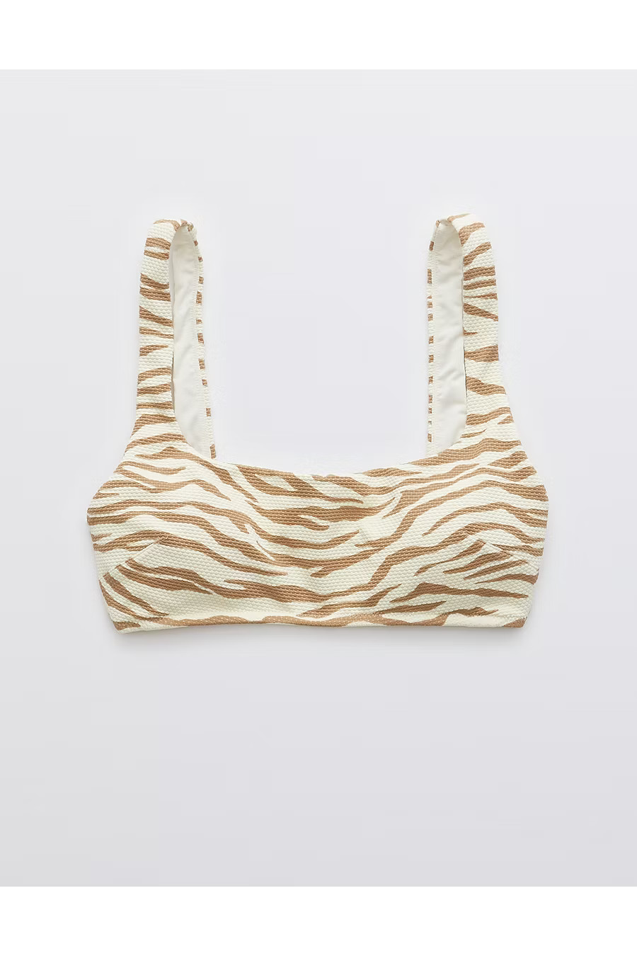 Aerie Pique Animal Print Wide Strap Scoop Bikini Top | American Eagle Outfitters (US & CA)