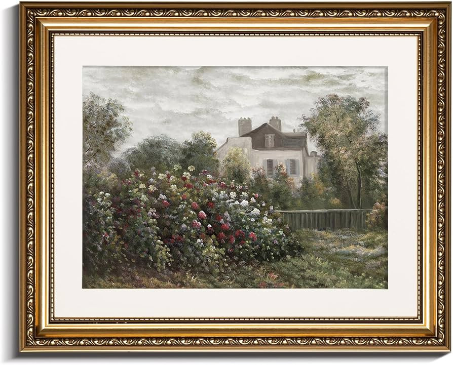 InSimSea Gold Picture Framed Wall Art, Living Room Office Bathroom Vintage Monet Garden Landscape... | Amazon (US)