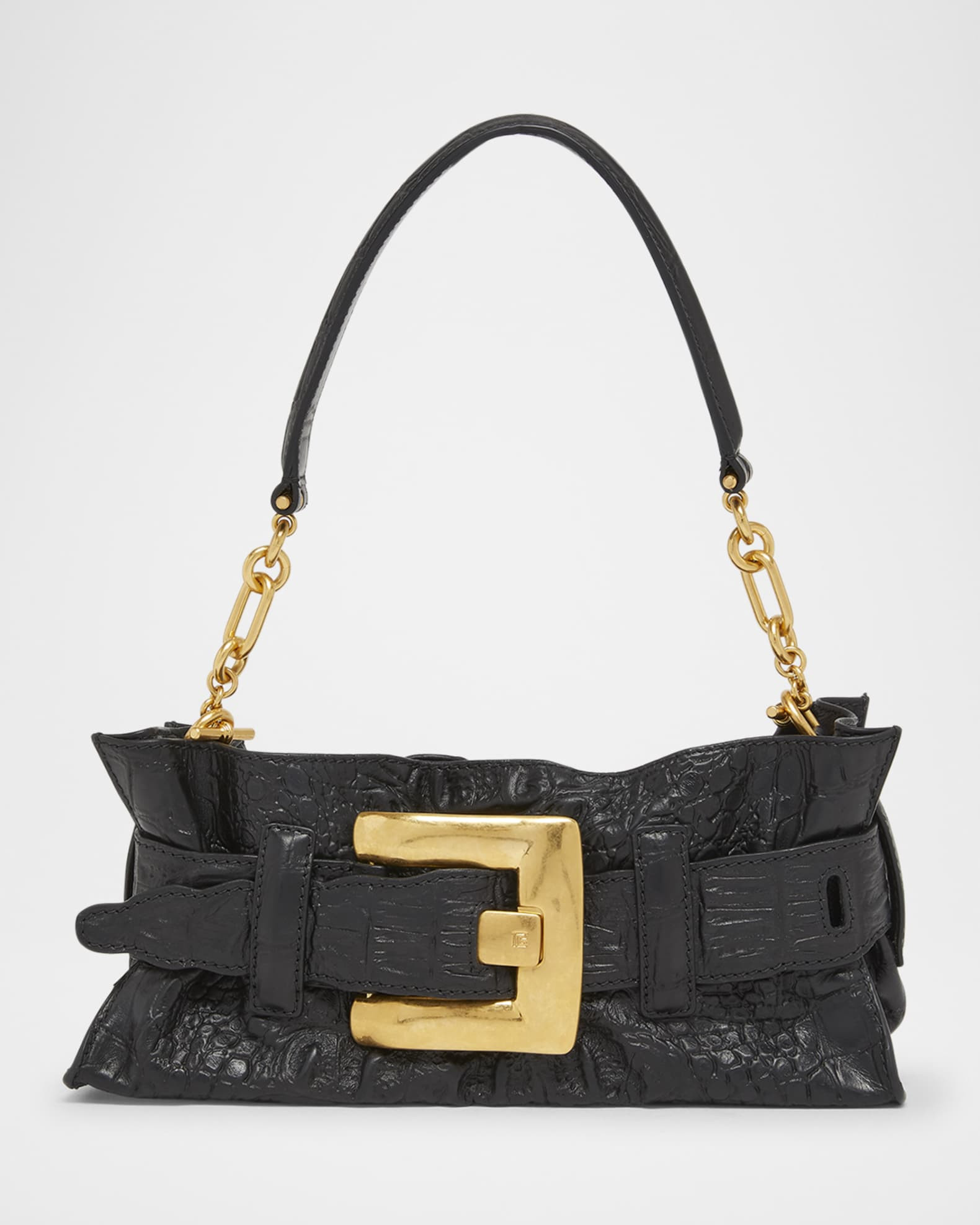 Anthem Mini Shoulder Bag in Croc-Embossed Leather | Neiman Marcus