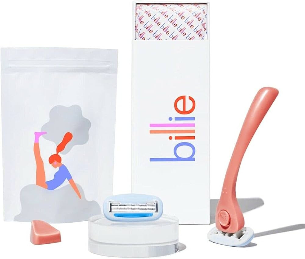 Amazon.com: BLESS LINEN Billie Shaving Razor Coral w/(2) 5-Blade Cartridges AND the Magic Holder!... | Amazon (US)