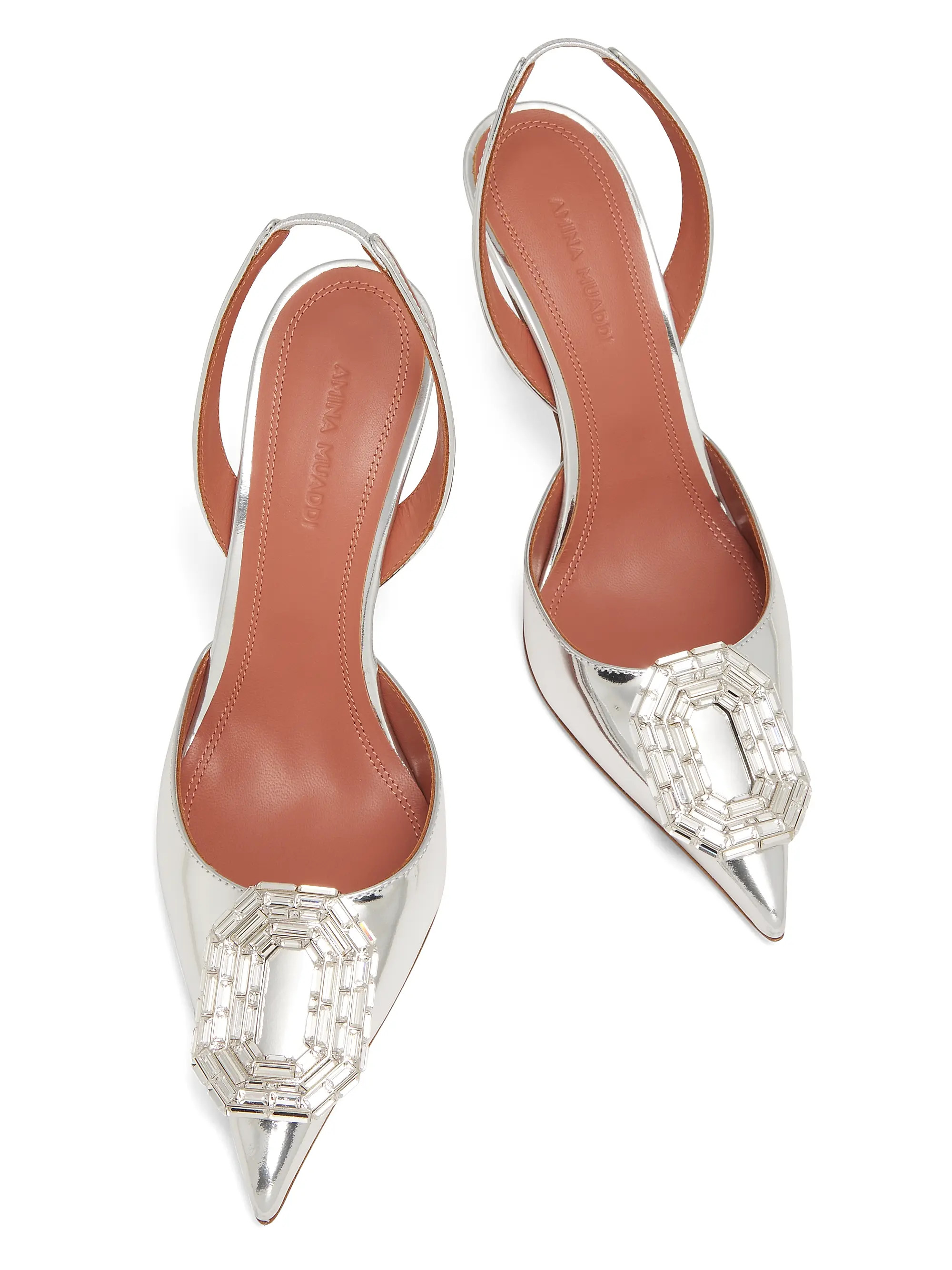 Camelia 90MM Laminated Metallic Leather Slingback Pumps | Saks Fifth Avenue