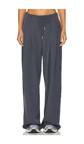 Slouch Tie Up Pant in Slate | Revolve Clothing (Global)