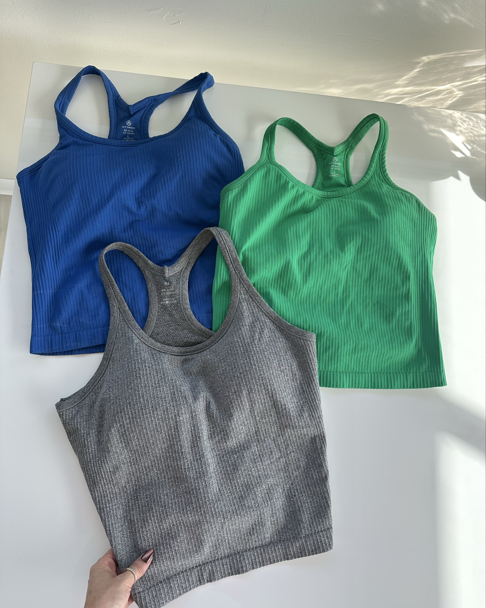 The BEST tanks! Tons of colors — wear all summer long. Just like the 🍋 ones — ribbed, built in bra, padded (but removable).

I wear size large.

Also paired with the comfiest skort. Light weight material, great waistband, skirt on front and shorts in back. Size small

#LTKActive