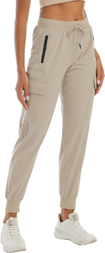 Womens Cargo Pants with Pocket Quick Dry Workout Athletic Joggers Drawstring Travel Casual Outdoo... | Amazon (US)