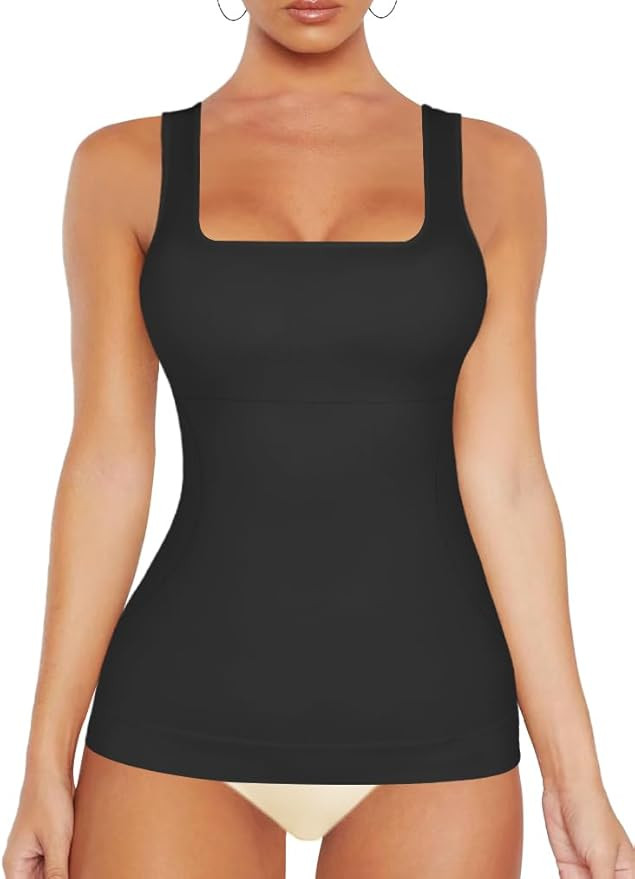 VVX Womens Shapewear Square Neck Tank Tops - Body Shaper for Women Tummy Control Seamless Compres... | Amazon (US)