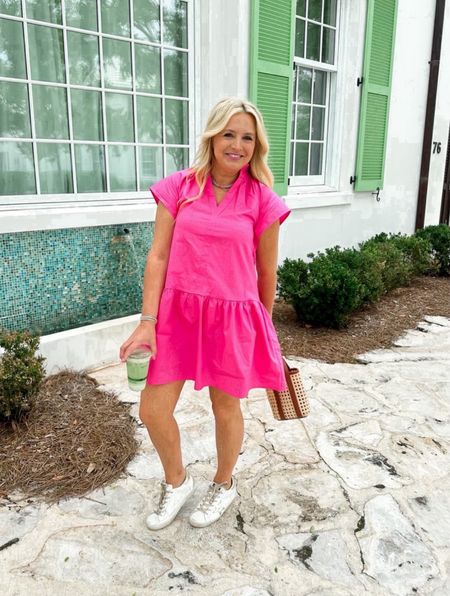 Cutest throw on pink dress! Great with sneakers or sandals. Wearing a small  Code FANCY15 for 15% off 

#LTKStyleTip #LTKSeasonal #LTKFindsUnder100