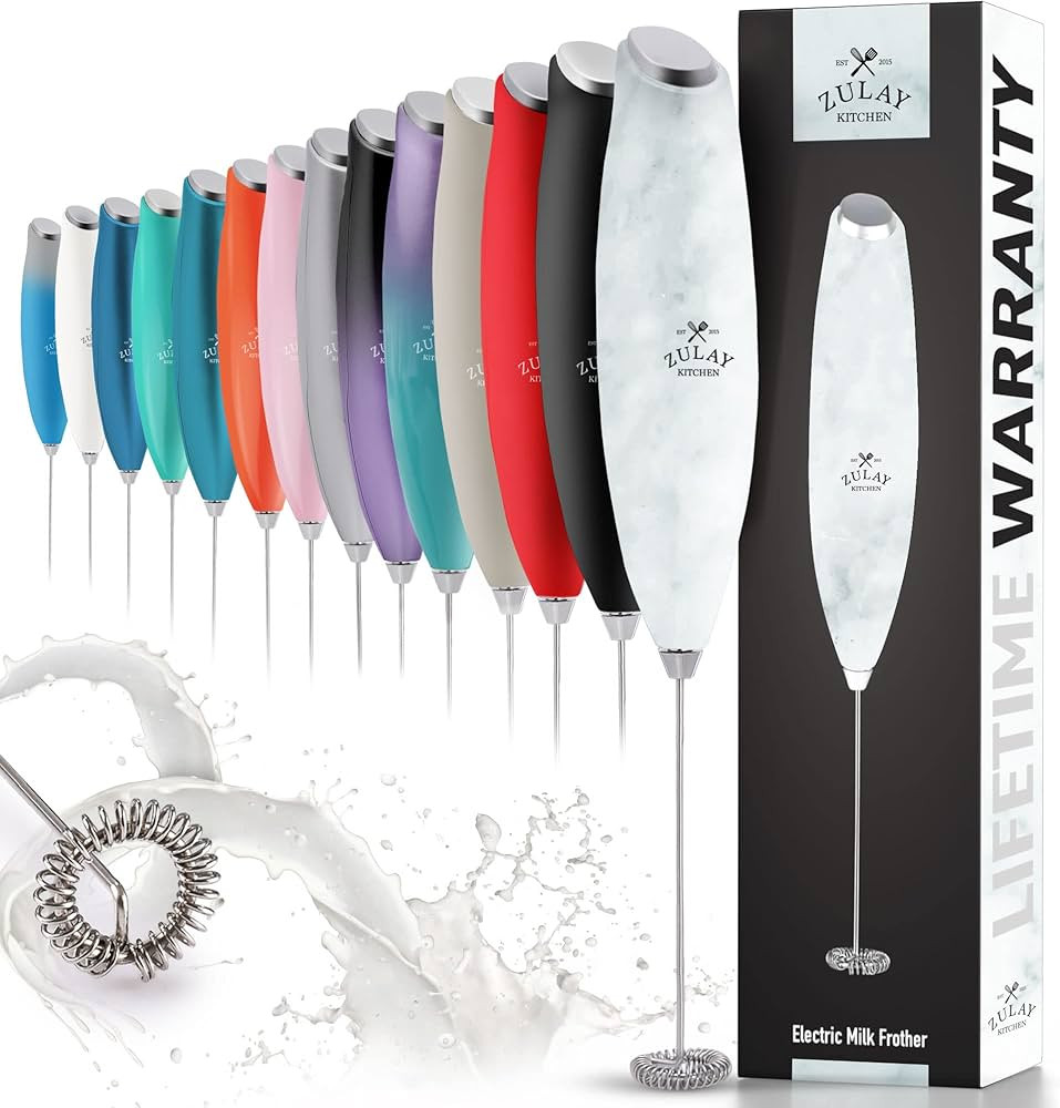 Zulay Powerful Milk Frother for Coffee with Upgraded Titanium Motor - Handheld Frother Electric W... | Amazon (US)