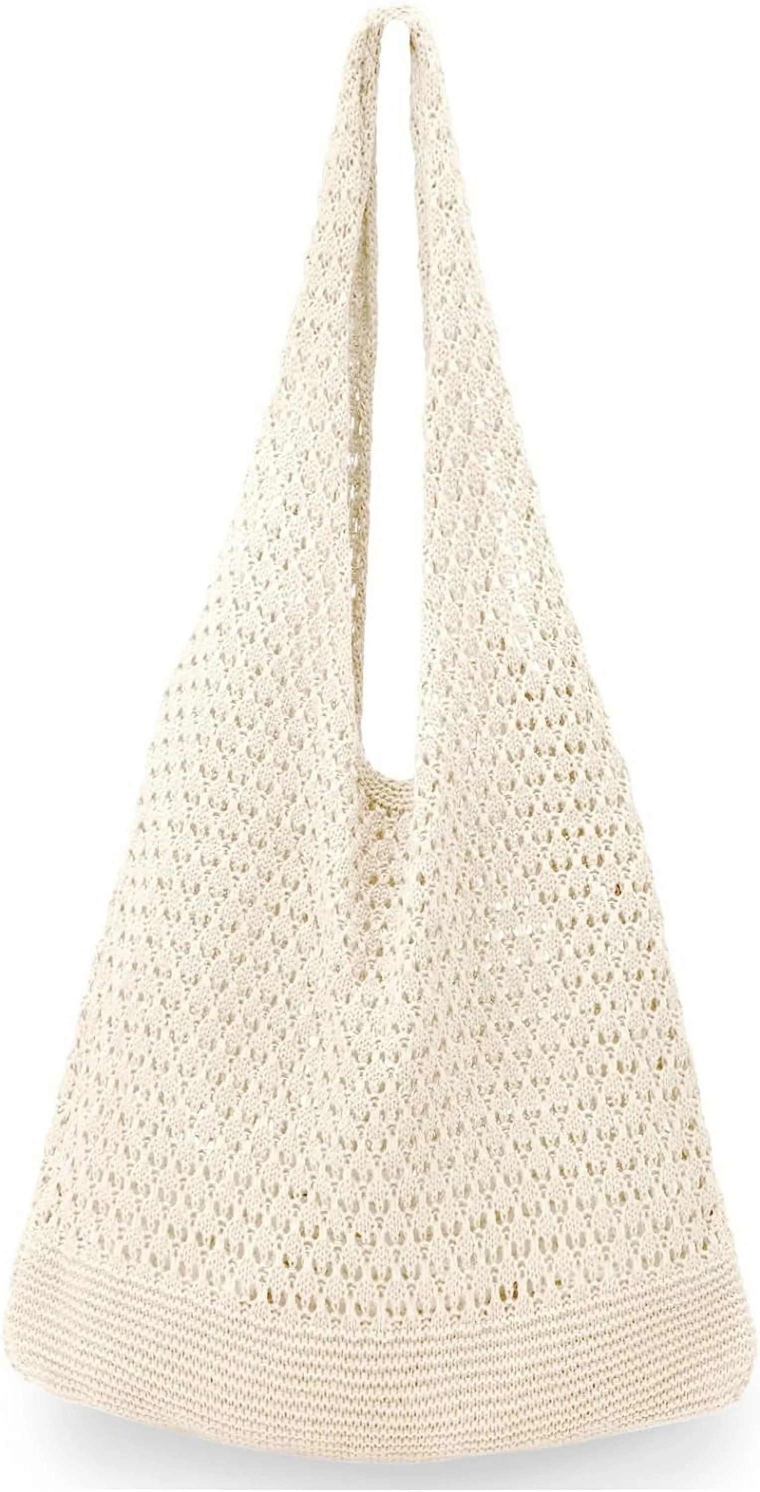 Gocvo Crochet Bag for Women, Crochet Tote Summer Bag Mesh Large Shoulder Bag (Beige 14 x 10 x 26.... | Walmart (US)