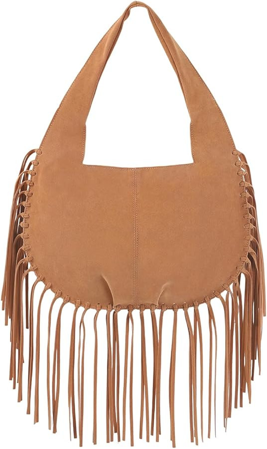 HDE Women's Faux Suede Leather Bag Fringe Tassel Shoulder Purse Western Handbag | Amazon (US)