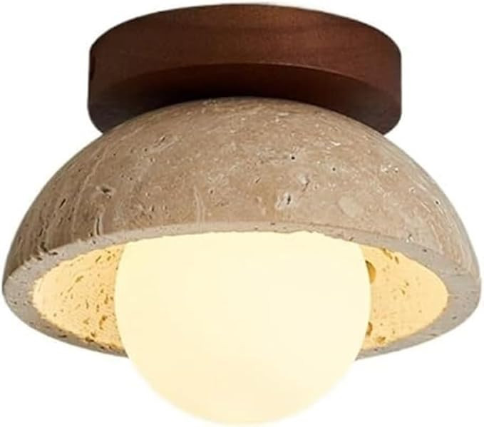 Mid Century Modern Hallway Ceiling Light White Milk Shade Small Marble Natural Stone Ceiling Ligh... | Amazon (US)