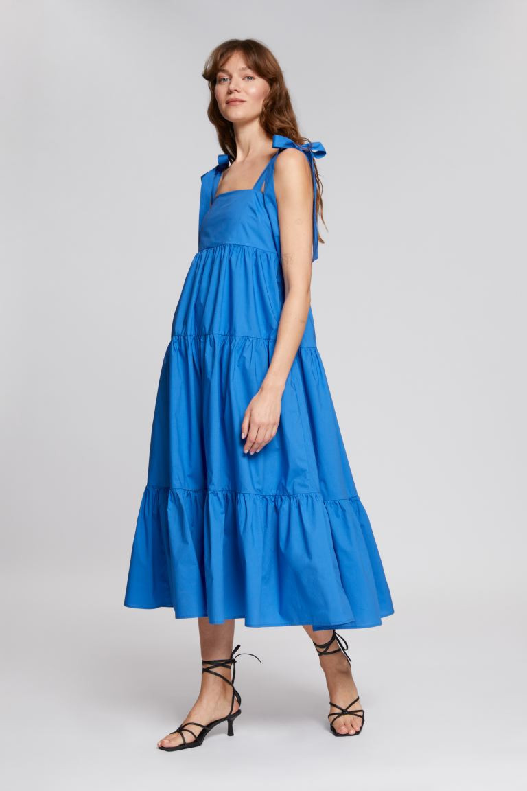 Gestuftes Babydoll-Midikleid | H&M (DE, AT, CH, NL, FI)