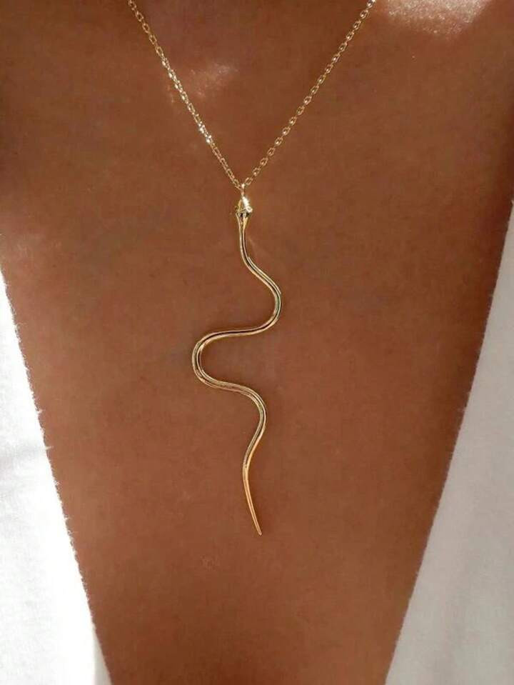1pc New Fashion Simple Snake Pendant Necklace For Women's Spring and Summer Accessories | SHEIN