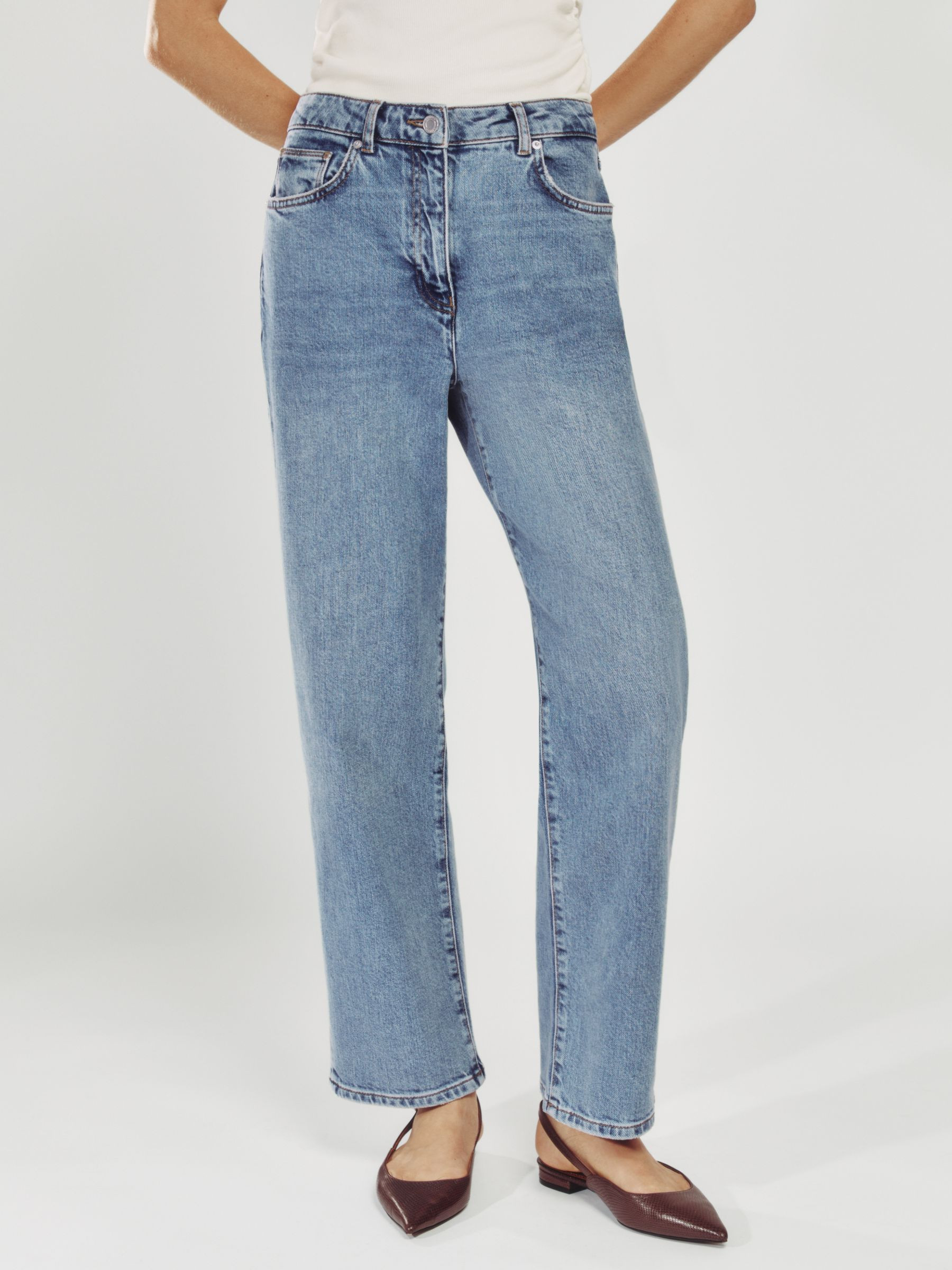 Reiss Mid-Rise Straight-Leg Jeans in Light Blue - REISS | Reiss UK