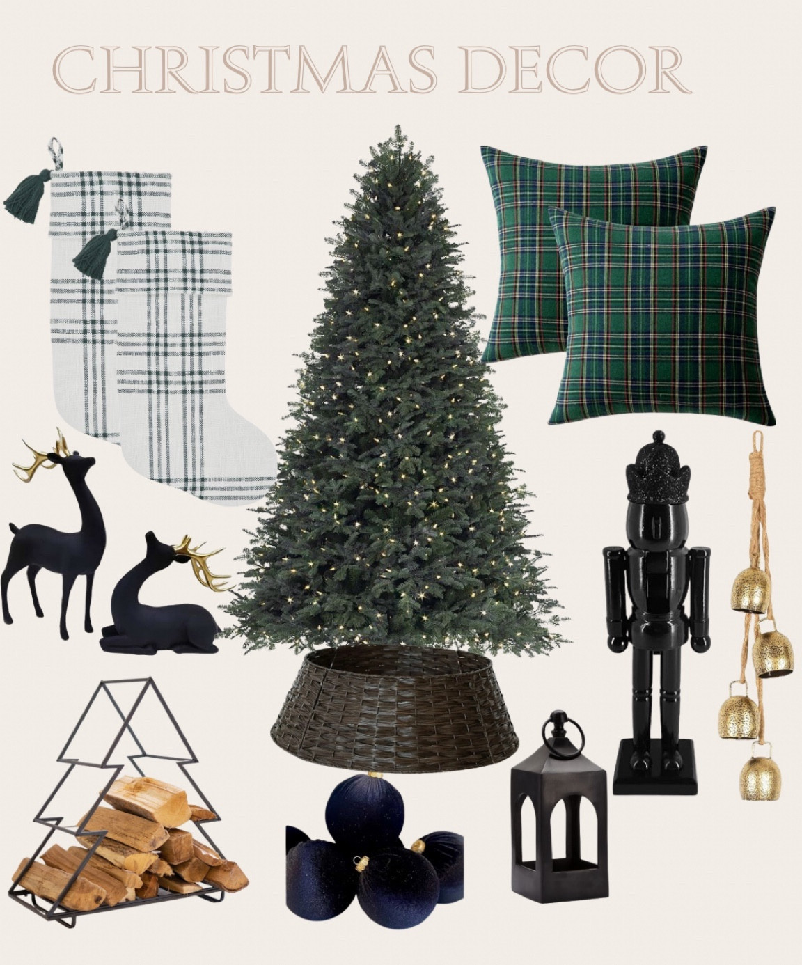 Christmas decor
Black Christmas decor 
Faux Christmas tree 
Tree collar 
Amazon Christmas finds 
