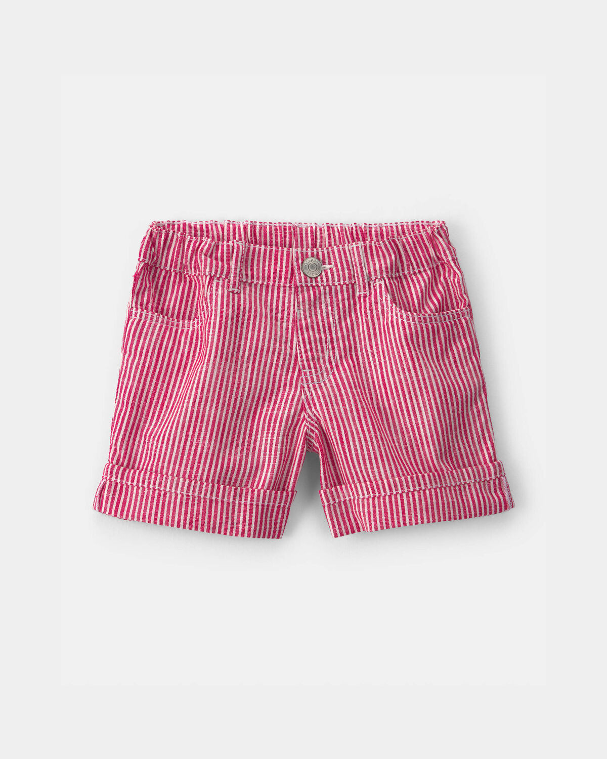 Toddler Girl Hickory Stripe Shorts - Red/Ivory | Carter's Inc