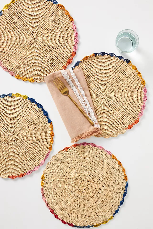 Aura Raffia Placemats, Set of 4 | Anthropologie (US)