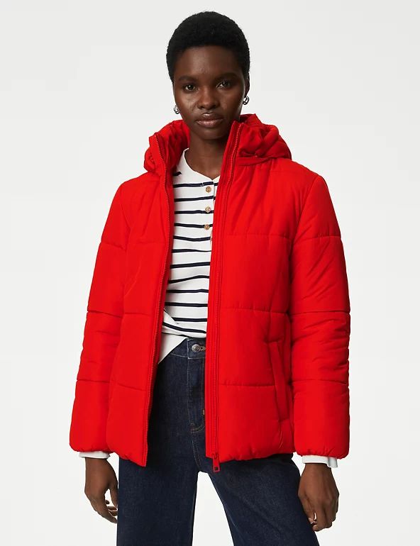 Recycled Thermowarmth™ Hooded Puffer Jacket | M&S Collection | M&S | Marks & Spencer IE