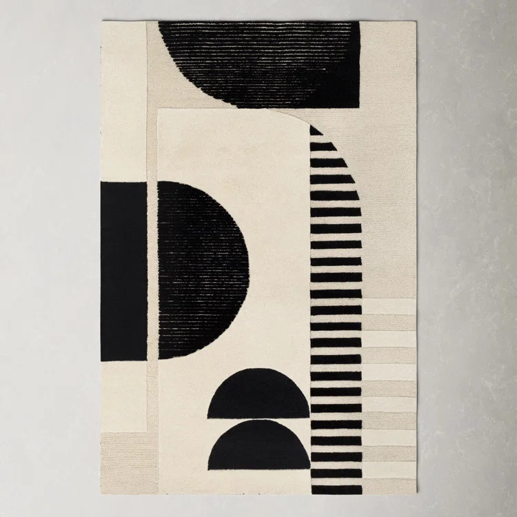 Sola Hand Tufted Wool Cream/Black/Light Beige Rug | Wayfair North America