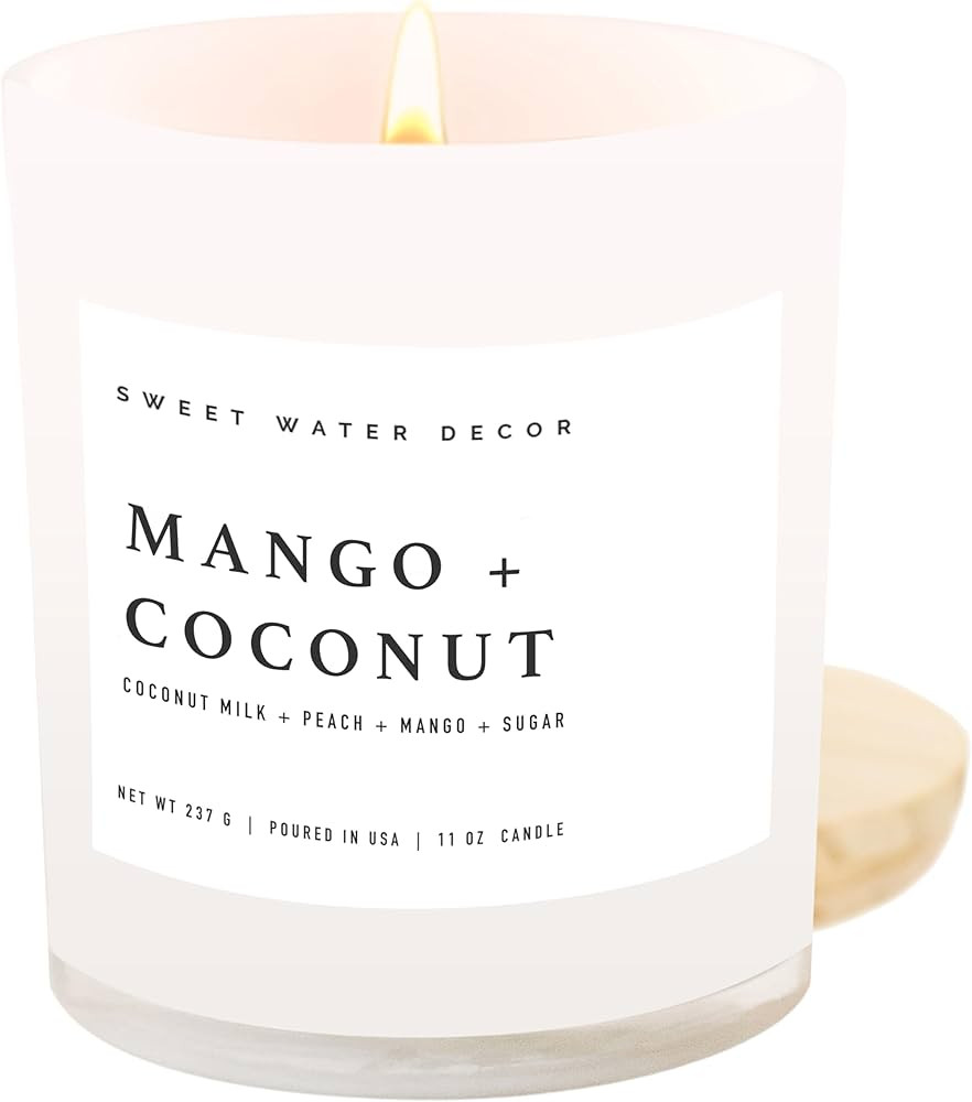 Sweet Water Decor Mango and Coconut Candle - Soy Pineapple, Mango and Orange Scented Summer Candl... | Amazon (US)