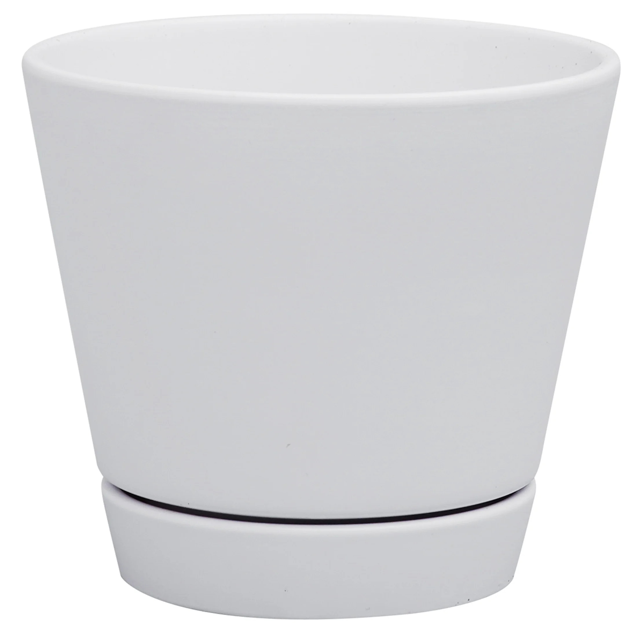 Mainstays Pottery 6" Matte White Ceramic Planter with Saucer | Walmart (US)